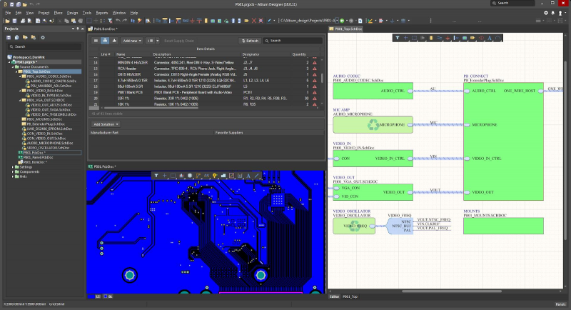 Screenshot of  the design interface in Altium Designer